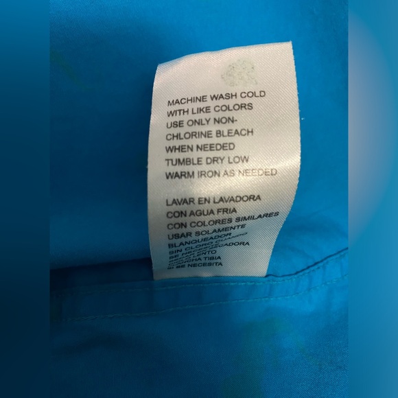 EUC Plugg Men’s Large Button Down Bright Blue Short Sleeve Shirt w/ Gecko Print - Picture 9 of 9